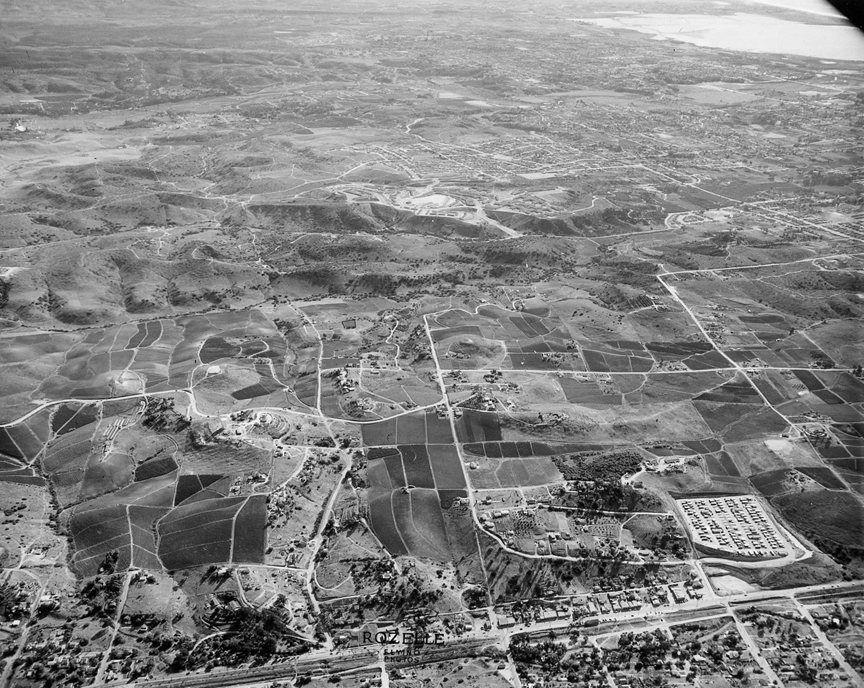 Encanto, California aerial circa 1950