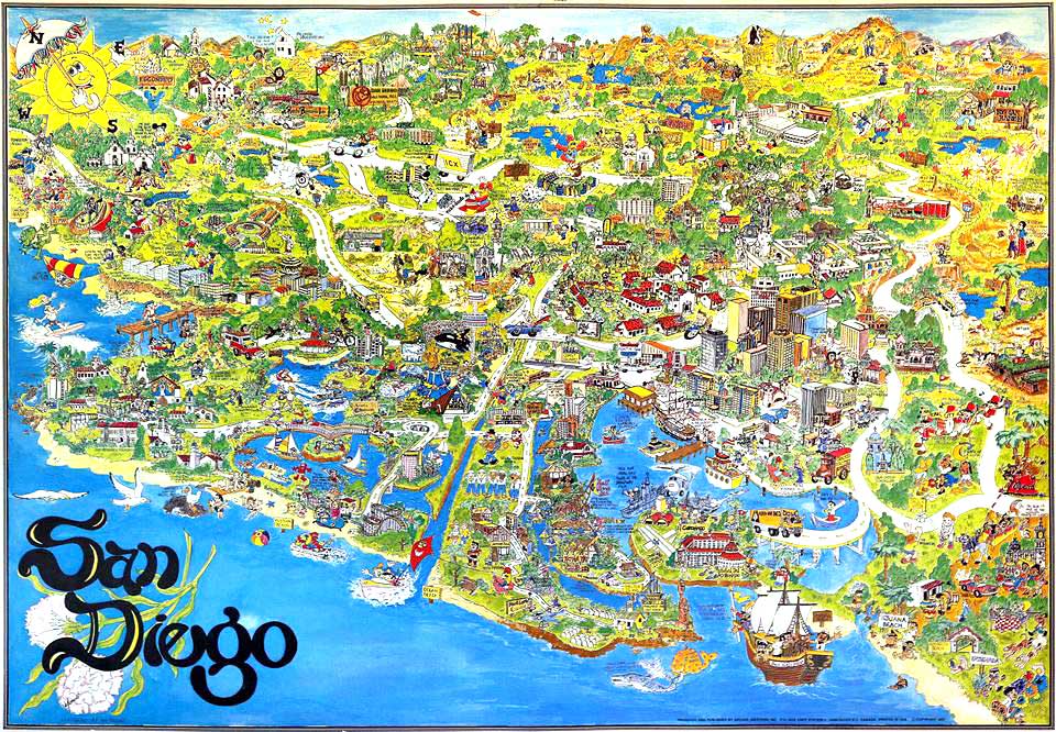 1977 San Diego Illustrated Map